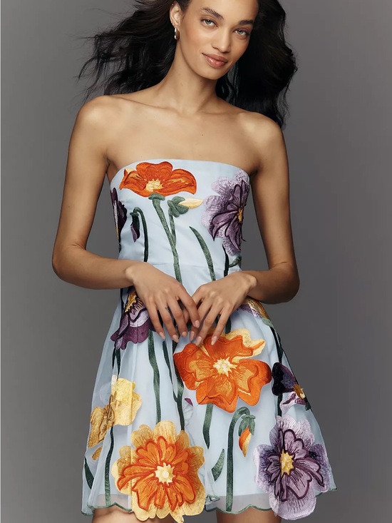 Anthropologie Dresses & Skirts - By Anthropologie Floral Organza Dress
